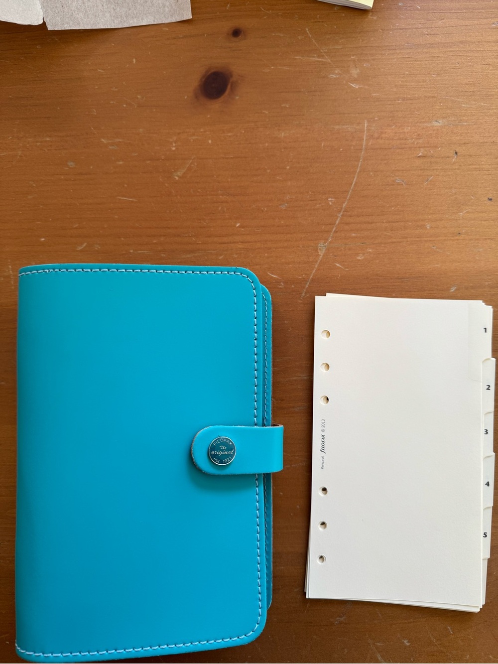 Filofax The Original Personal Turquoise Snap-Closure Planner Cover-New
